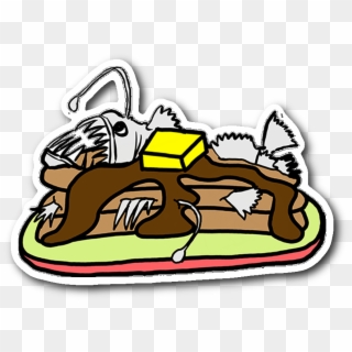 Anglerfish Pancakes Vinyl Sticker Clipart