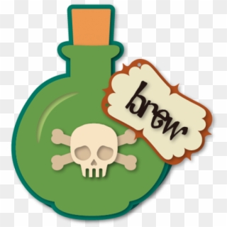 Potion Brew Bottle A6 Card - Skull Clipart
