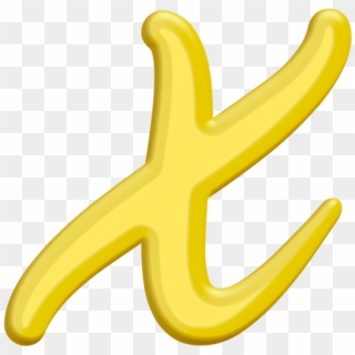 Banana Style Letter X - Gold Clipart