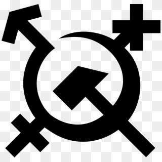Lgbtqiapn Communist Symbol Based On Transcommunist - Cross Clipart
