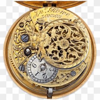 18th-century English Gold Pocket Watch - Gold Pocket Watch Clipart