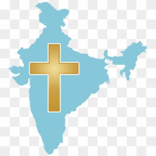 India With Cross - India Cross Clipart