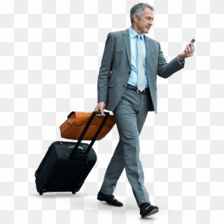 Old Man With Luggage - People With Suitcase Png Clipart