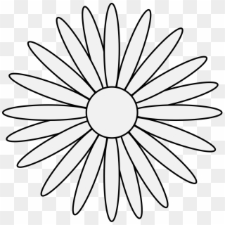 Daisy Traceable Heraldic Art Daisy Flower Doodles Transparent - Transparent Flower Clipart Black And White - Png Download