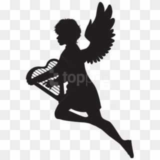 Free Png Angel With Harp Silhouette Png - Angel With Harp Silhouette Clipart