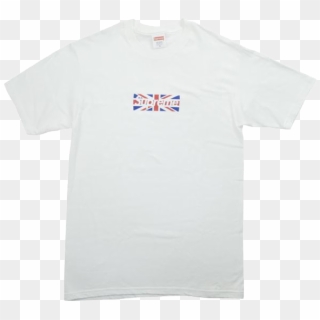 Supreme Union Jack Box Logo Tee - Gildan Heavy Cotton White T Shirt Clipart