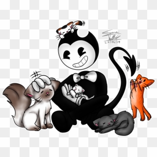 Bendy With Kittens Bendy From Bendy And The Ink Machine - Cartoon Clipart