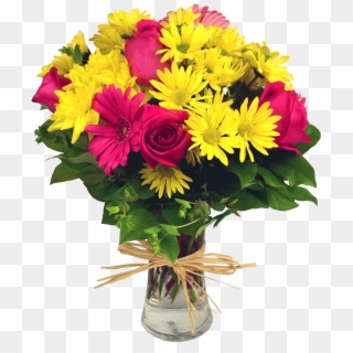 Sunny Delight Bouquet - Multi Colored Rose Bouquet Clipart