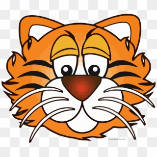 Dark Orange Color Face Tigger Clipart Png Image Download - Tiger Mask Clipart Black And White Transparent Png