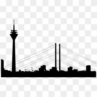 Onlinelabels Clip Art Dusseldorf Cityscape Silhouette - Rheinturm Düsseldorf - Png Download