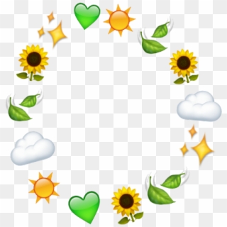 #leaf #emoji #flower #sun #heart #cloud #aesthetic - Cartoon Clipart