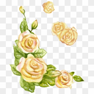 English Rose Yellow Watercolor Png Image - Yellow Watercolor Flower Transparent Clipart