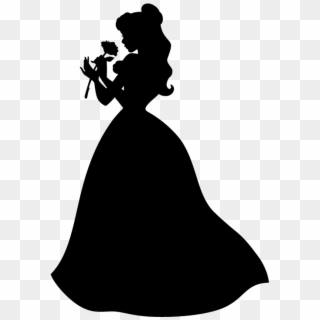 Belle With Rose Silhouette Svg Clipart