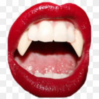 #mouth #vampire #fangs #redlips #lips #red #tumblr - Vampire Aesthetic Png Clipart
