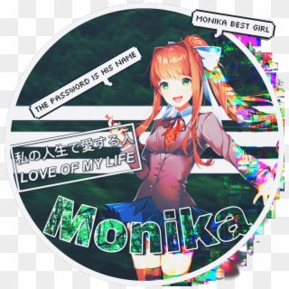 Monika Dokidokiliteratureclub Darkgreen Icon - Anime Clipart