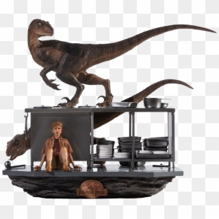 Velociraptors In The Kitchen 1/10th Scale Diorama Statue - Diorama Jurassic Park Iron Studios Clipart