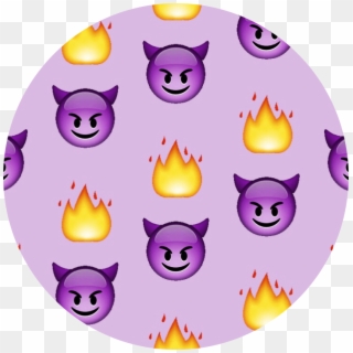 #flame #devil #emoji #purple - Cartoon Clipart