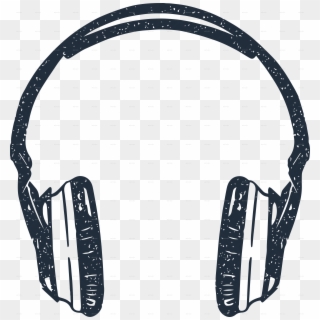 Drawn Headphone Hipster - Headphones Illustration Clipart