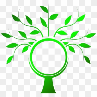 Green Tree Silhouette Inside With The Globe - Happy Mother Earth Png Clipart
