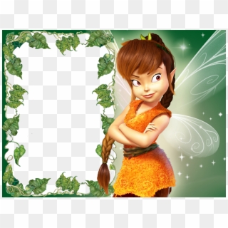 Green Kids Transparent Photo Frame With Fairy - Fairy With Ponytail Clipart