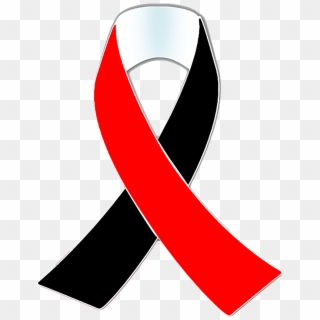 Red White And Black Awareness Ribbon Clipart