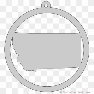 Montana Map Circle Free Scroll Saw Pattern Shape State - バス ストップ サイン Clipart