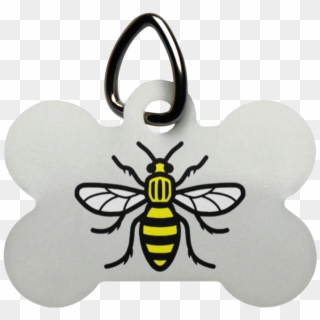 Manchester Bee Dog Bone Pet Tag - Manchester Bee Png Clipart