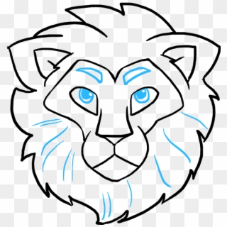Drawing Lions Simple - Lion Face Easy Drawing Clipart