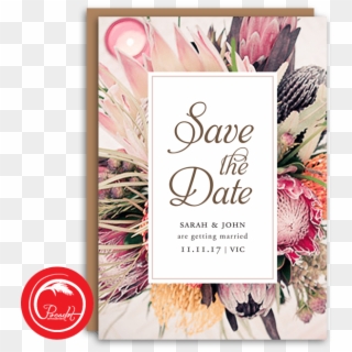 Aussie Native Floral Save The Date - Design Clipart