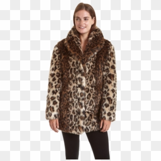 Fur Jacket Png Free Download - Leopard Print Fur Coat Clipart