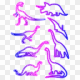 Gradient Neon Dinosaur Png And Vector Image - Art Clipart