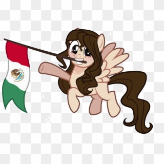 Heyyasyfox, Female, Flag, Mare, Mexico, Mouth Hold, - Cartoon Clipart