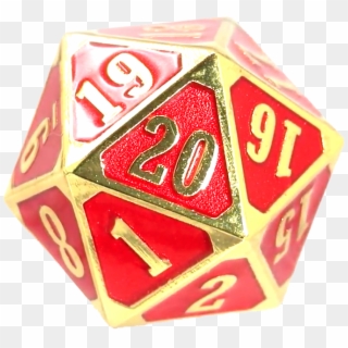 Die Hard Dice D20 Roll Down Shiny Gold Ruby - Dice Clipart