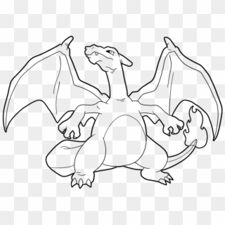 Charizard Drawing Black And White - Charizard Clipart