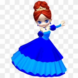 Princess In Blue Poser Png Clipart By Clipartcotttage - Princess Cartoon Blue Dress Transparent Png