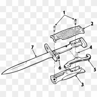 Bayonet Knife M6 Exploded View - Exploded View Of Tool Clipart