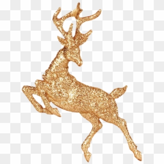Download High Resolution Png - Christmas Deer Gold Png Clipart