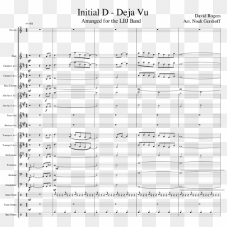 Deja Vu For Marching Band Sheet Music For Flute, Clarinet, - Sea Of Wisdom Score Clipart