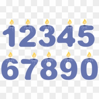 Free Png Download Transparent Numbers Birthday Candles - Birthday Candle Numbers Png Clipart