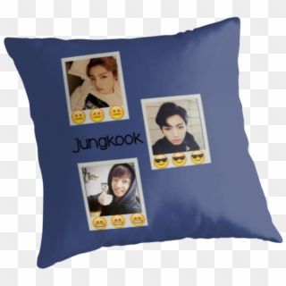 Jungkook Emoji Polaroids - Throw Pillow Clipart