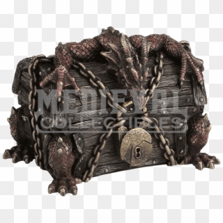 Dragon Breaking Out Of Chained Chest - Chest Clipart