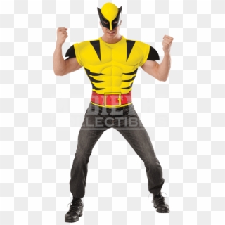 Adult Deluxe Wolverine Costume Top And Mask Set - Costume Clipart