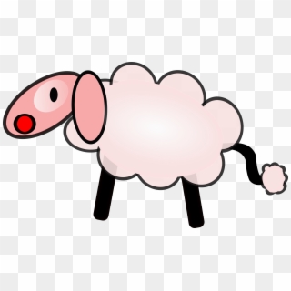 Free Funny Pinkish Sheep And Vector Image Clipart - Ovelha Caricatura - Png Download