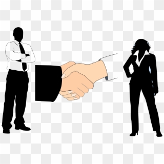 Business Clipart Handshake - Man Woman Handshake Clipart - Png Download
