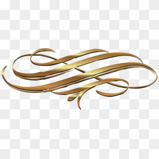 Euclidean Gold Ribbon - Gold Flourishes Clipart
