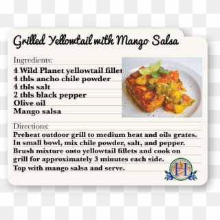 Grilled Yelowtail With Mango Salad - Helloprint Clipart
