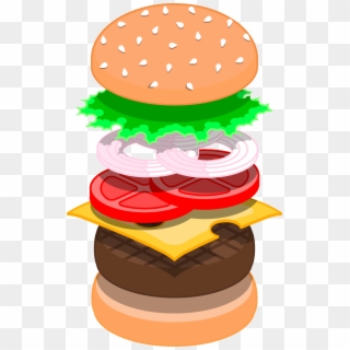 Hamburger Steak Tartare Fast Food Chicken Sandwich - Burger Ingredients Png Vectoriel Clipart