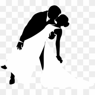 Clip Royalty Free Kiss Clipart Black And White - Bride And Groom Kissing Silhouette Png Transparent Png