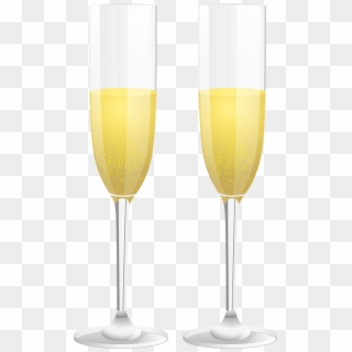 Two Champagne Glasses Png Clip Art Image - Champagne Stemware Transparent Png