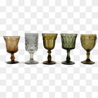 Assorted Pressed Glass Goblets - Champagne Stemware Clipart